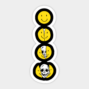 SMILEY FACE AND SKULL ART DRAWING Sticker